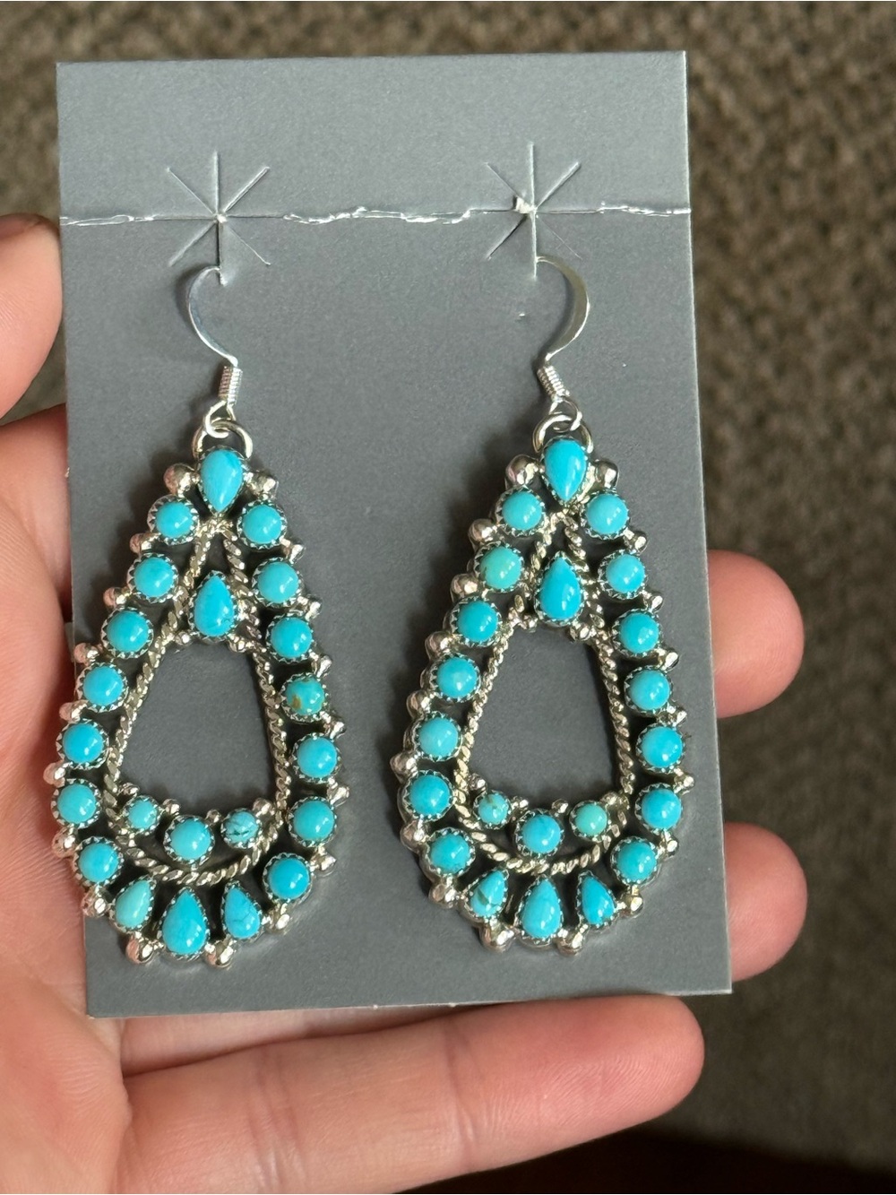 Turquoise Teardrop Dangle Earrings – Women Jewelry